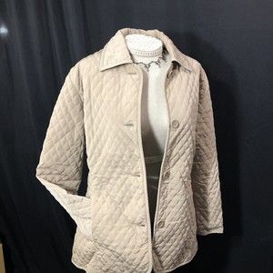 Shaver Lake Jacket Womens Small Khaki  Quilted Coat Button Up Casual Ladies